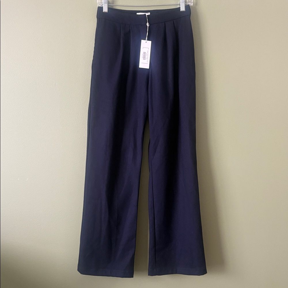 NWT Sage the Label East VIllage Pant Navy Blue Flare Leg Trouser Pants Sz Small - Picture 2 of 8